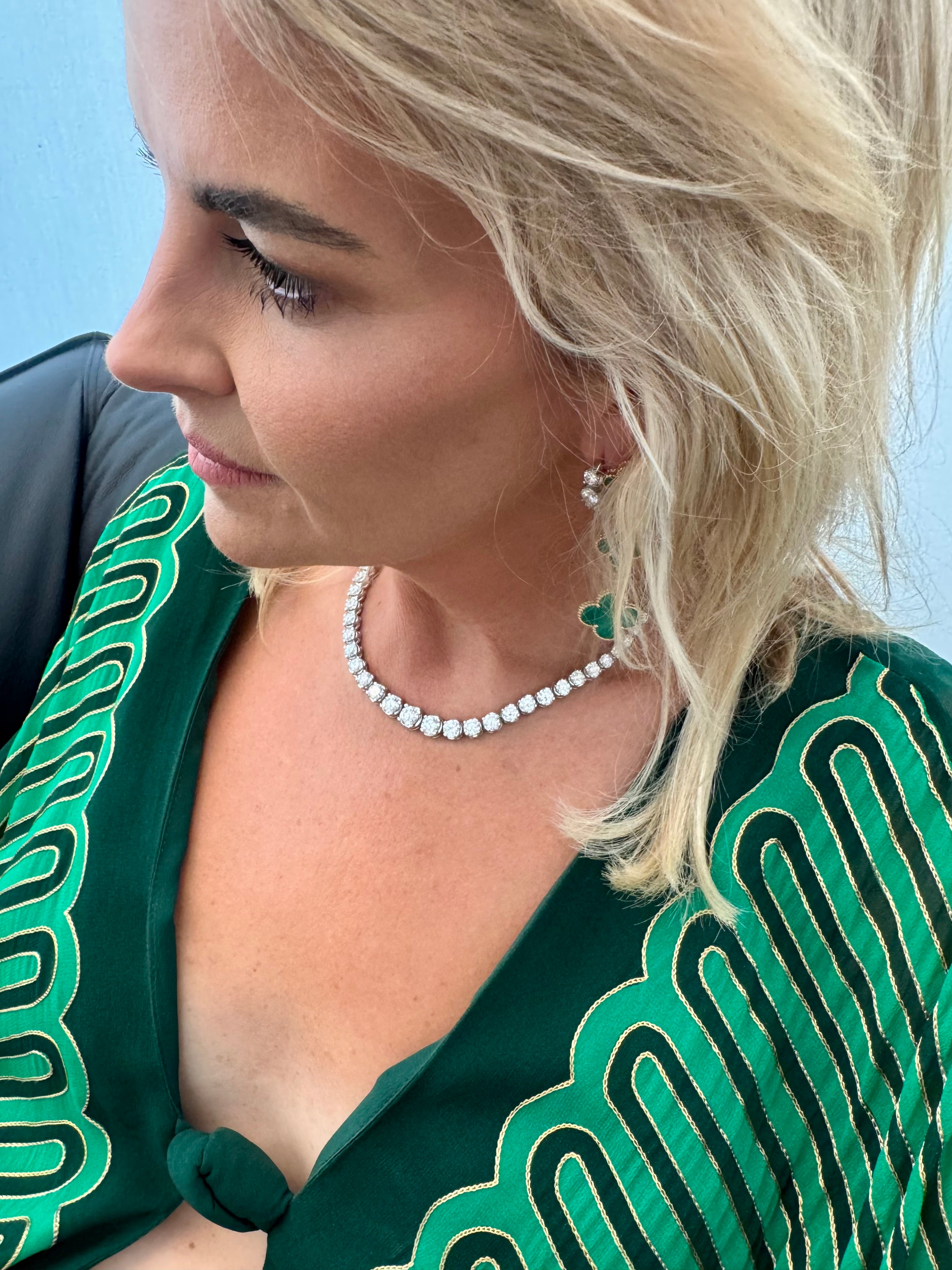 23 Carat Illusion Graduated Tennis Necklace