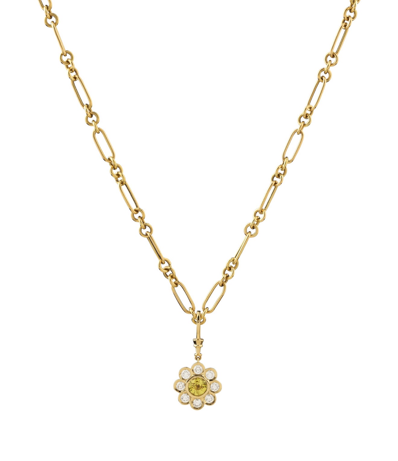 La Maison Fleur Yellow Sapphire and Diamond Pendant