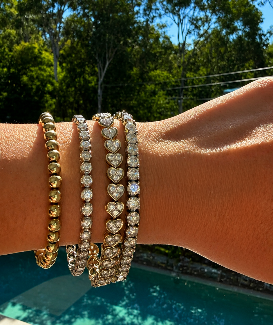 The Romantics Heart Tennis Bracelet