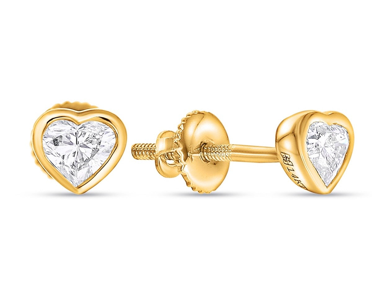 Diamond Heart Studs