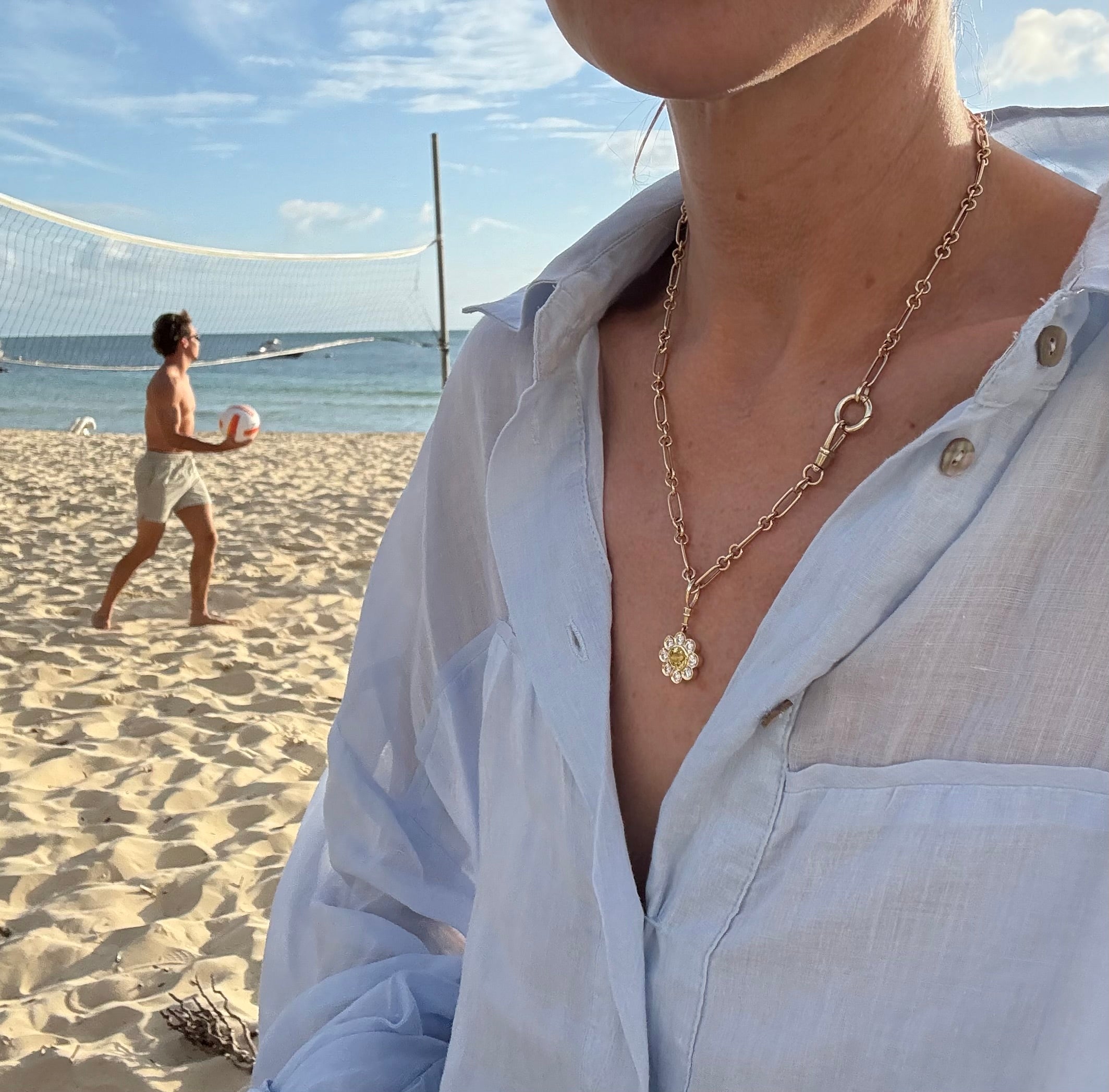 La Maison Fleur Yellow Sapphire and Diamond Pendant