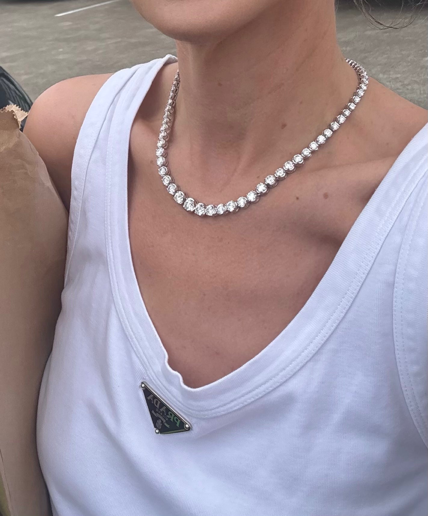 23 Carat Illusion Graduated Tennis Necklace